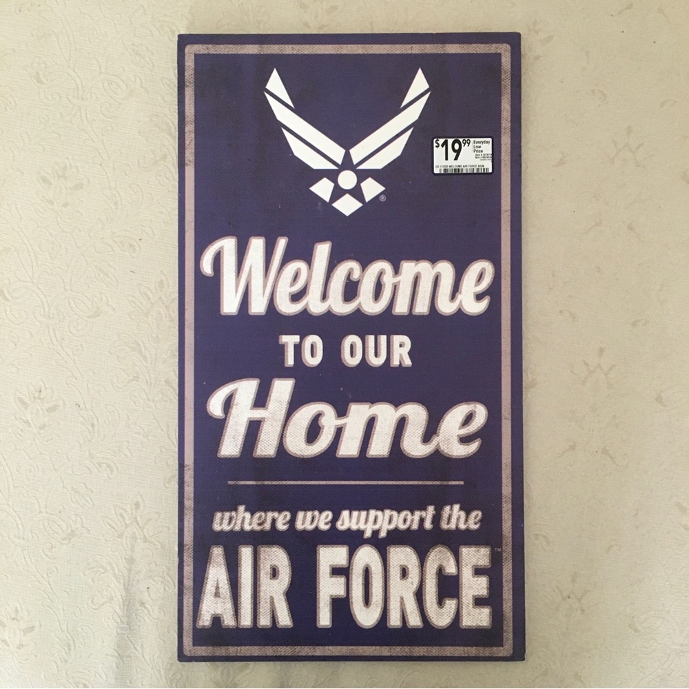 Air Force Welcome To Our Home Decorative Hanging Sign 11” x 20”
